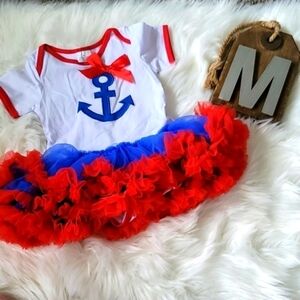 Nautical Anchor Patriotic Tutu Romper NWOT